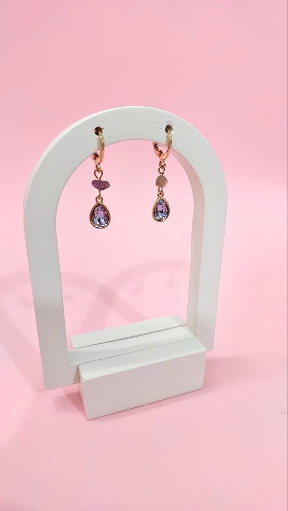 گوشواره نگین بنفش