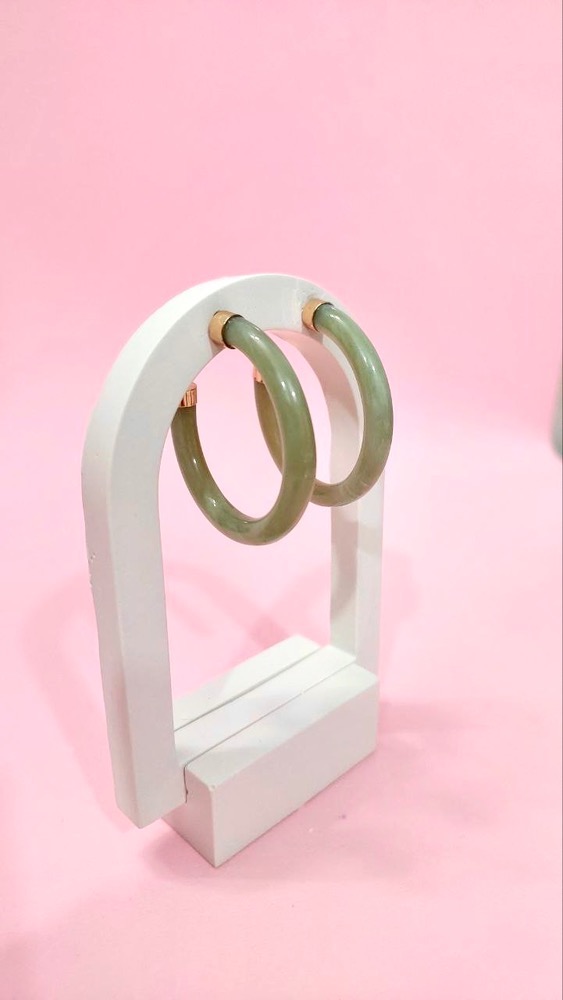 گوشواره حلقه ای سبز